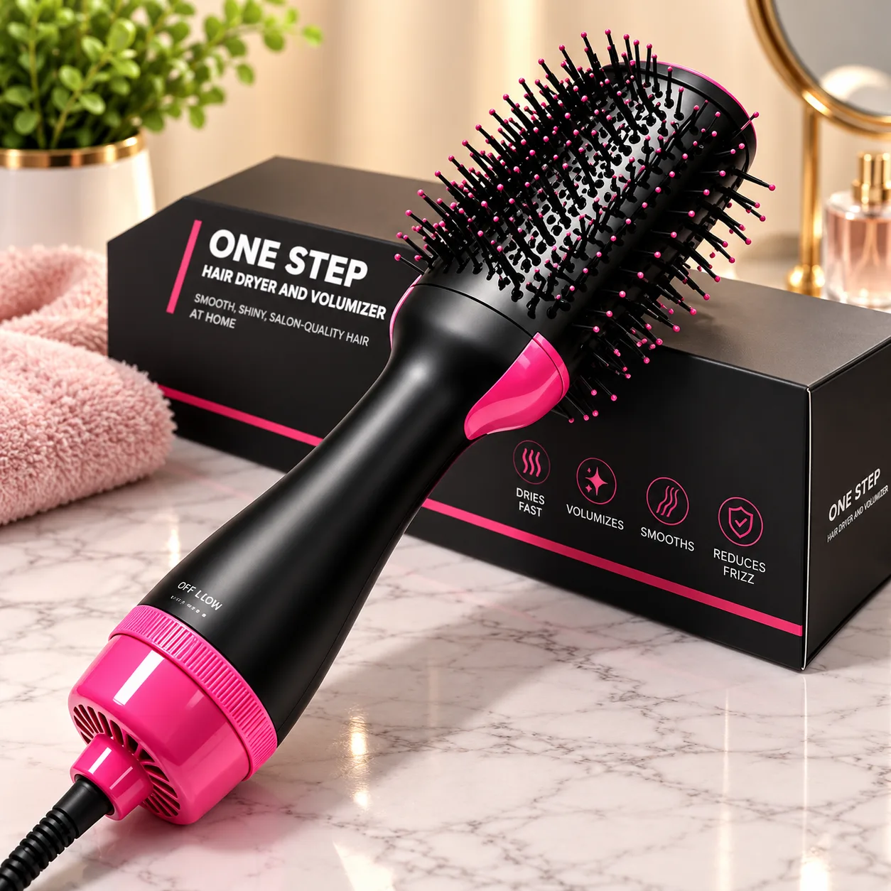 3-in-1 One-Step Hot Air Brush Hair Dryer & Styler