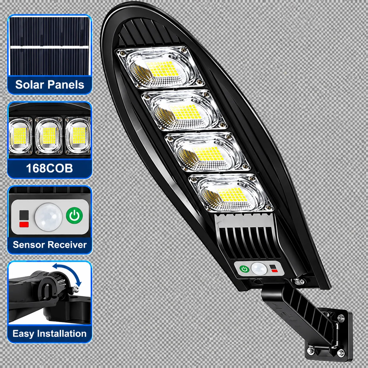 168 LED Solar Motion Sensor Street Light